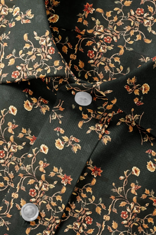 Black Orchid Print Shirt