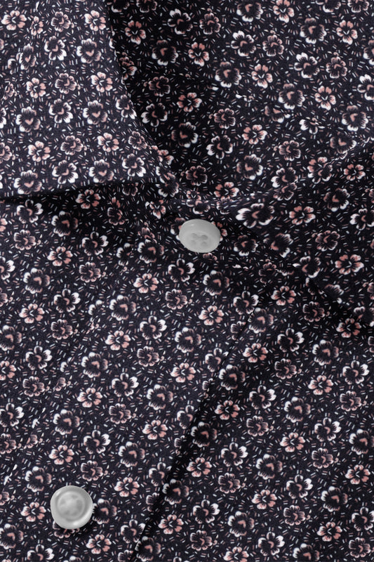 Black & Pink Flower Cotton