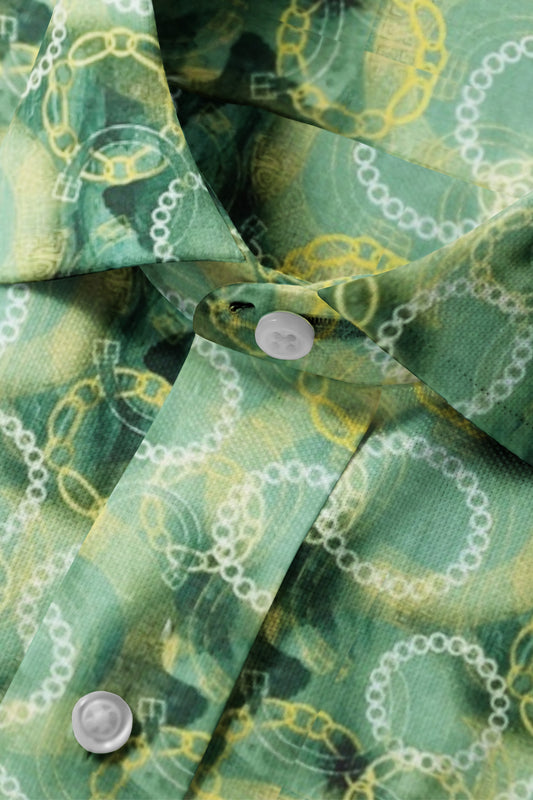 Seafoam Printed Linen Shirt