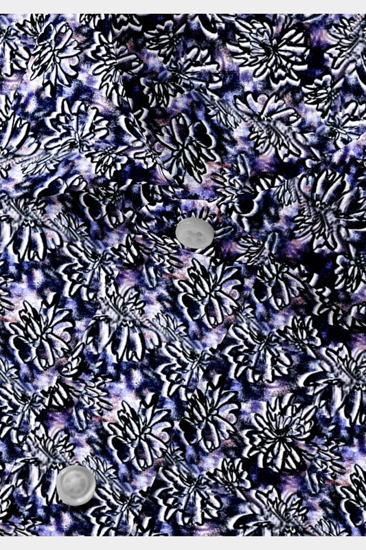 Digital Deep Purple Flower Print