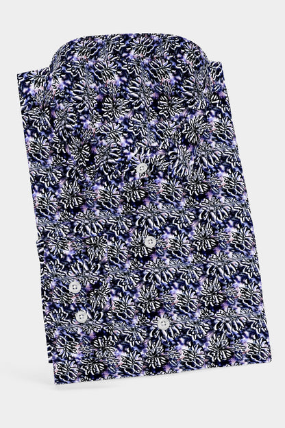 Digital Deep Purple Flower Print